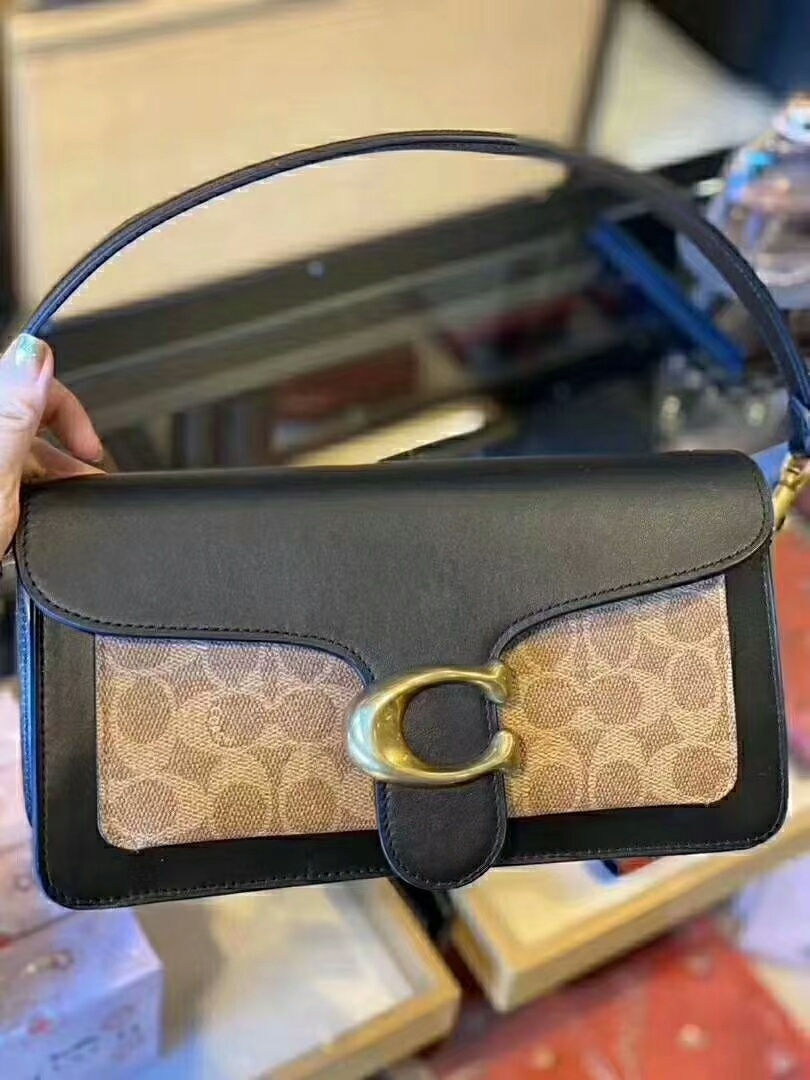 Shop Coach Tabby 26 Monogram-print Shoulder Bag In Black