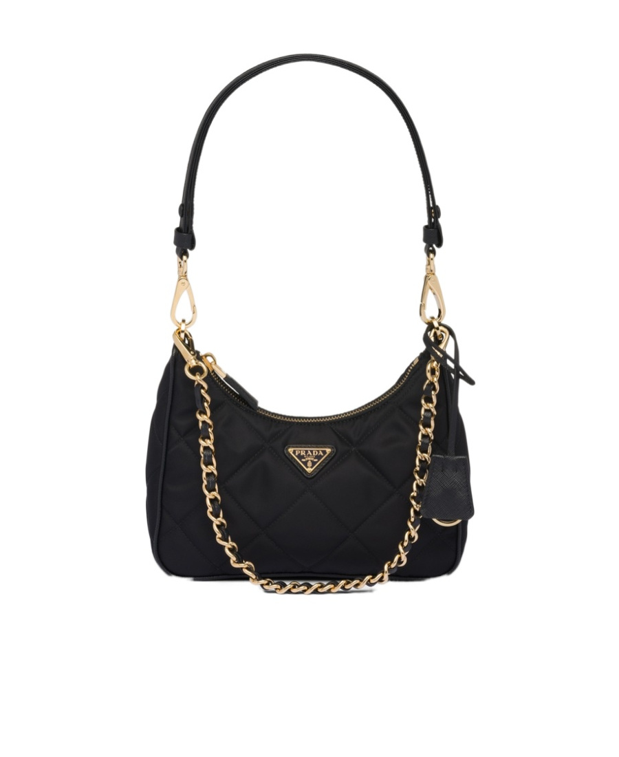 Prada Re-edition 1995 Chaîne Re-nylon Mini-bag In Black