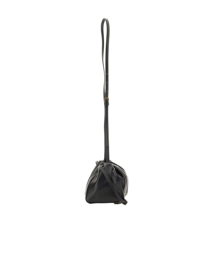 Mansur Gavriel Mini Bloom Bag With Soft Gathered Design And Drawstring Closure In Black