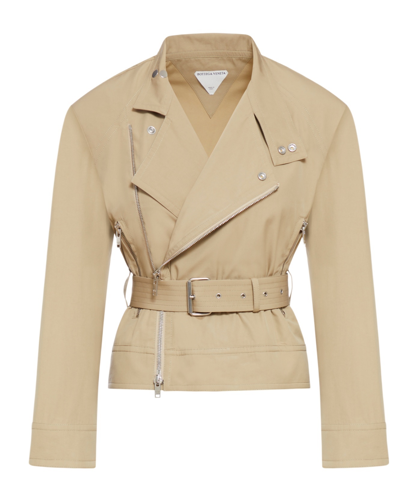 Shop Bottega Veneta Compact Cotton Blouson In Nude