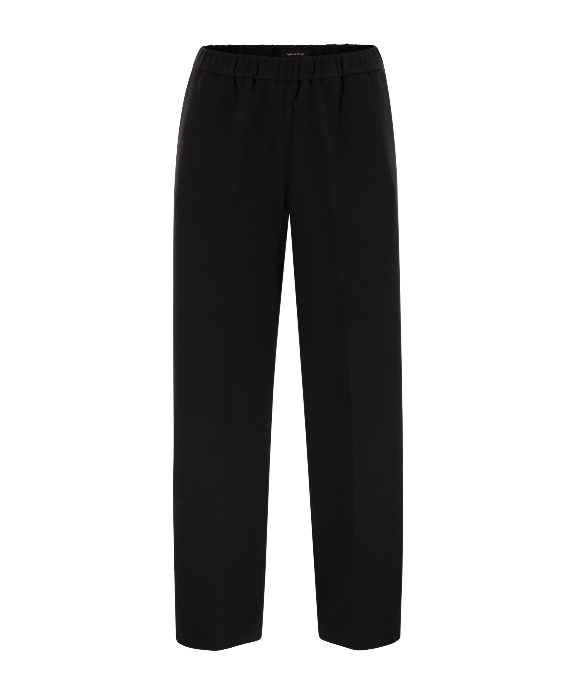 Fabiana Filippi Gubbio Jogging Trousers In Milano Stitch Jersey In Black