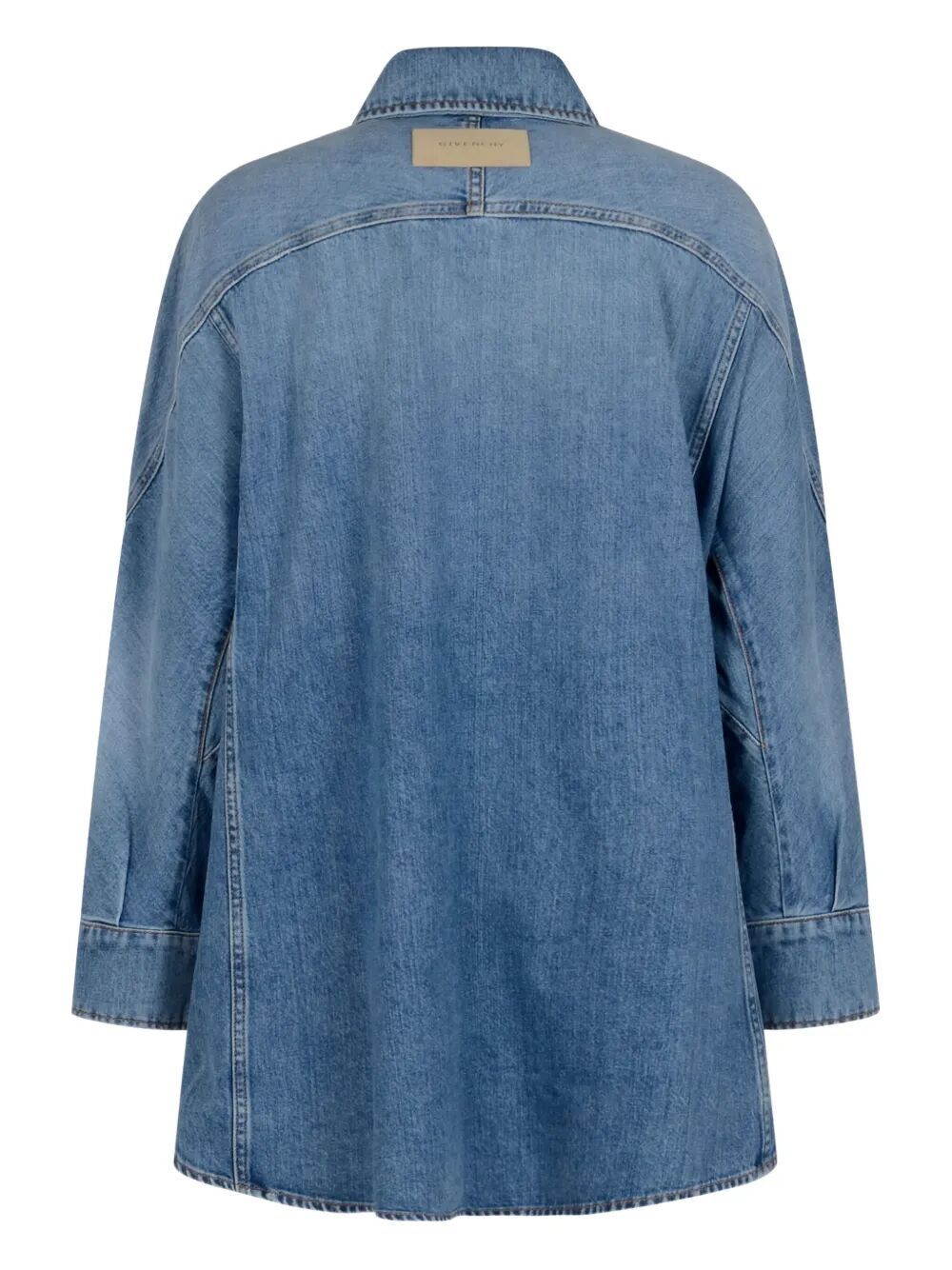 Givenchy Cocoon Collared Neck Denim Shirt In Blue