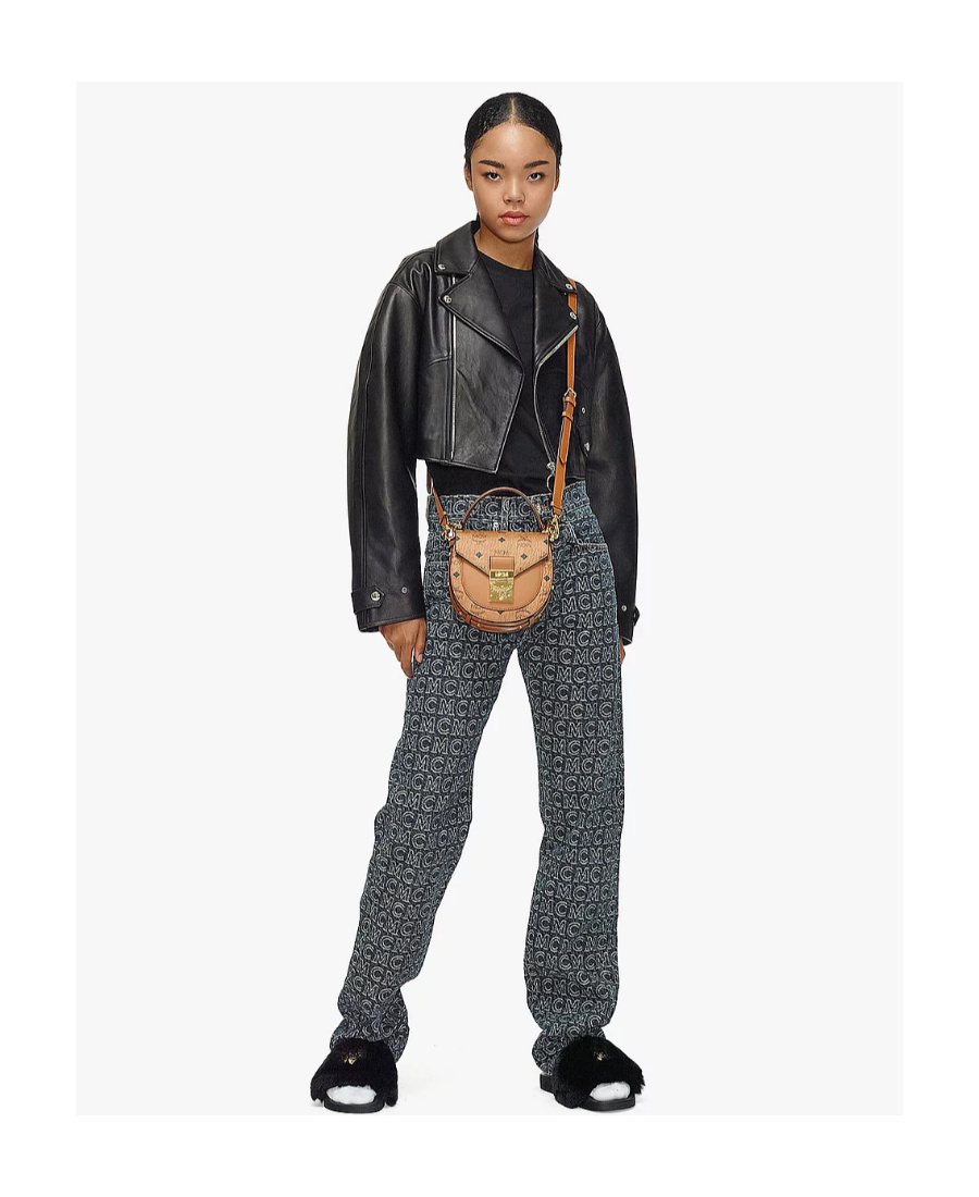 Mcm Logo-print Patricia Bag In Brown
