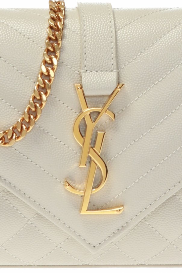 Saint Laurent Small Envelope Shoulder Bag In White