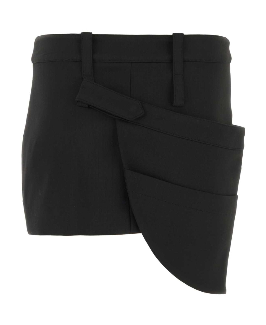 Coperni Woman Black Stretch Polyester Blend Miniskirt In Black