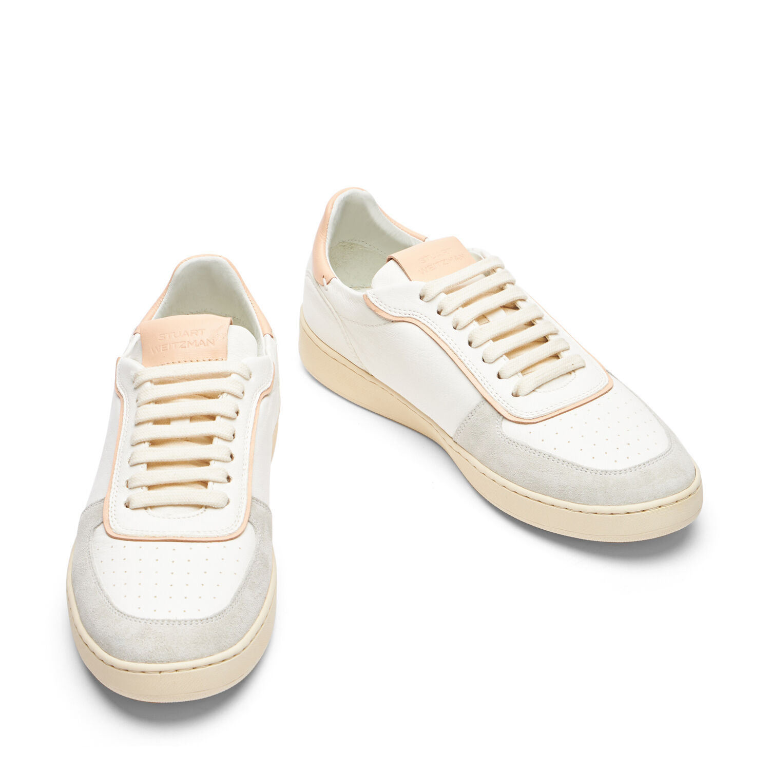 Stuart Weitzman Sw Derby Leather Sneakers In Nude