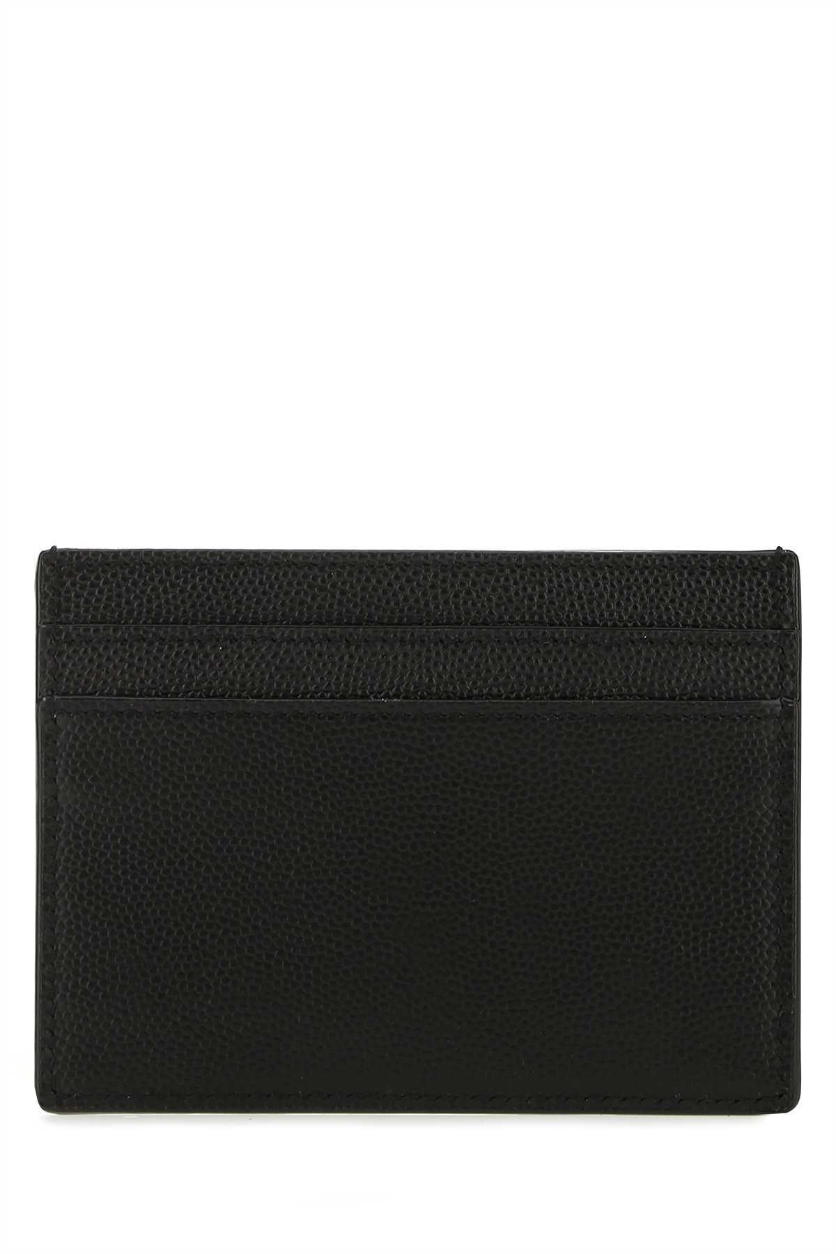 Saint Laurent Logo Plaque Cardholder In Black