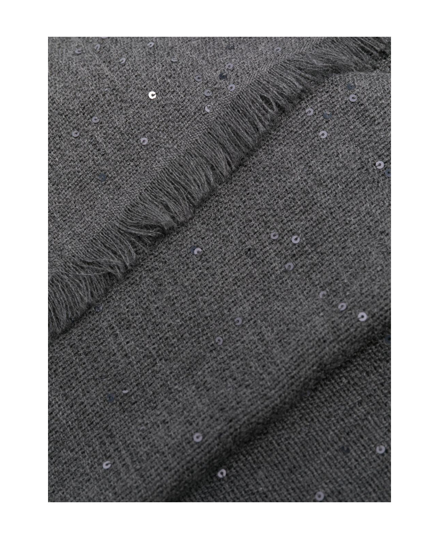 Brunello Cucinelli Sequin-embellished Scarf In Gray
