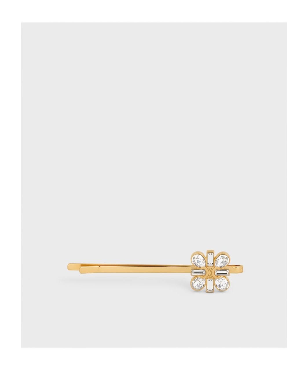 Celine Daisy Hair Slide In Strass And Brass With Gold Finish