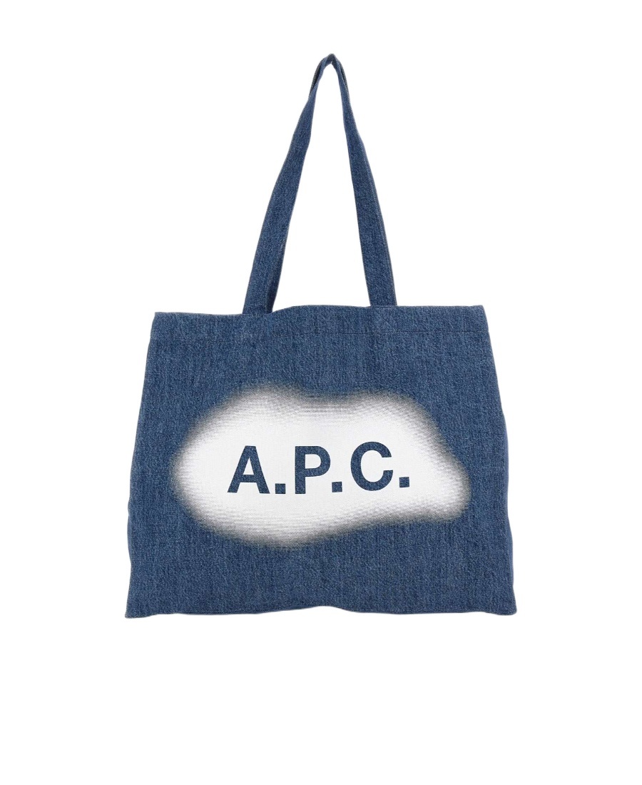 Apc Diane Denim Tote Bag In Blue