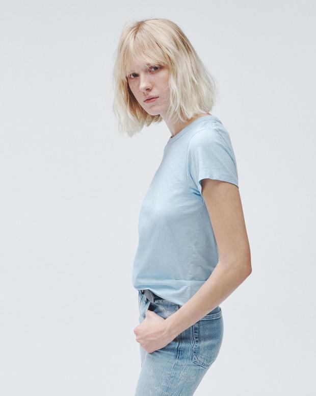 Rag & Bone The Slub Short Sleeve Tee In Blue