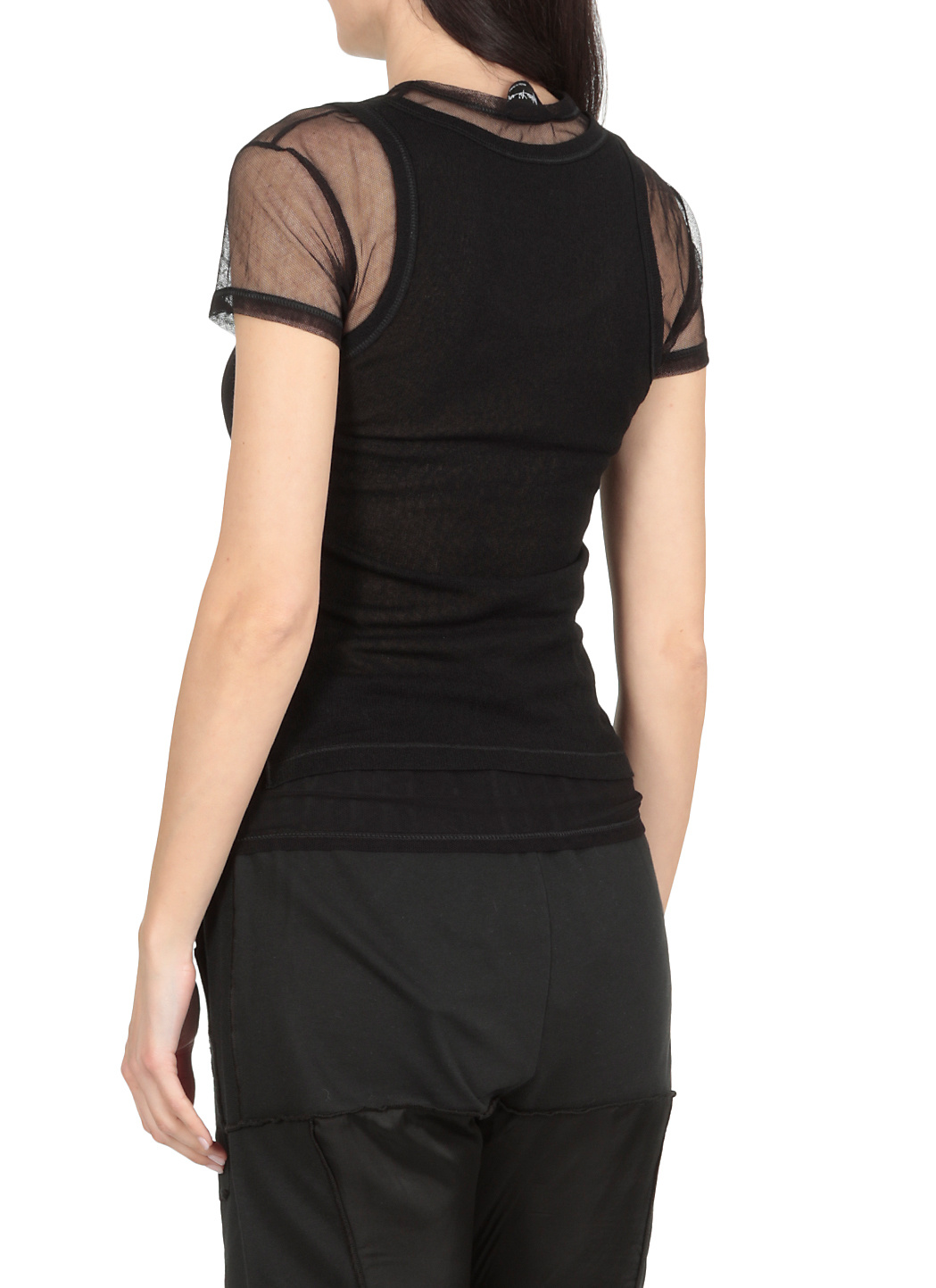 Andrea Ya'aqov Translucent Short-sleeved T-shirt In Black