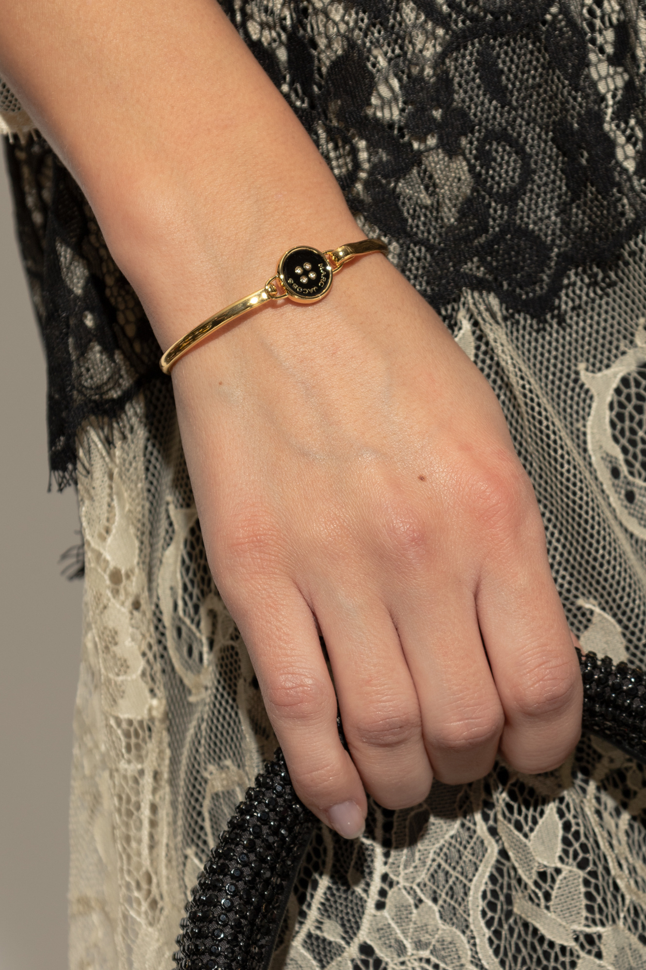 Marc Jacobs The Button Hinge Enamel Bracelet In Yellow
