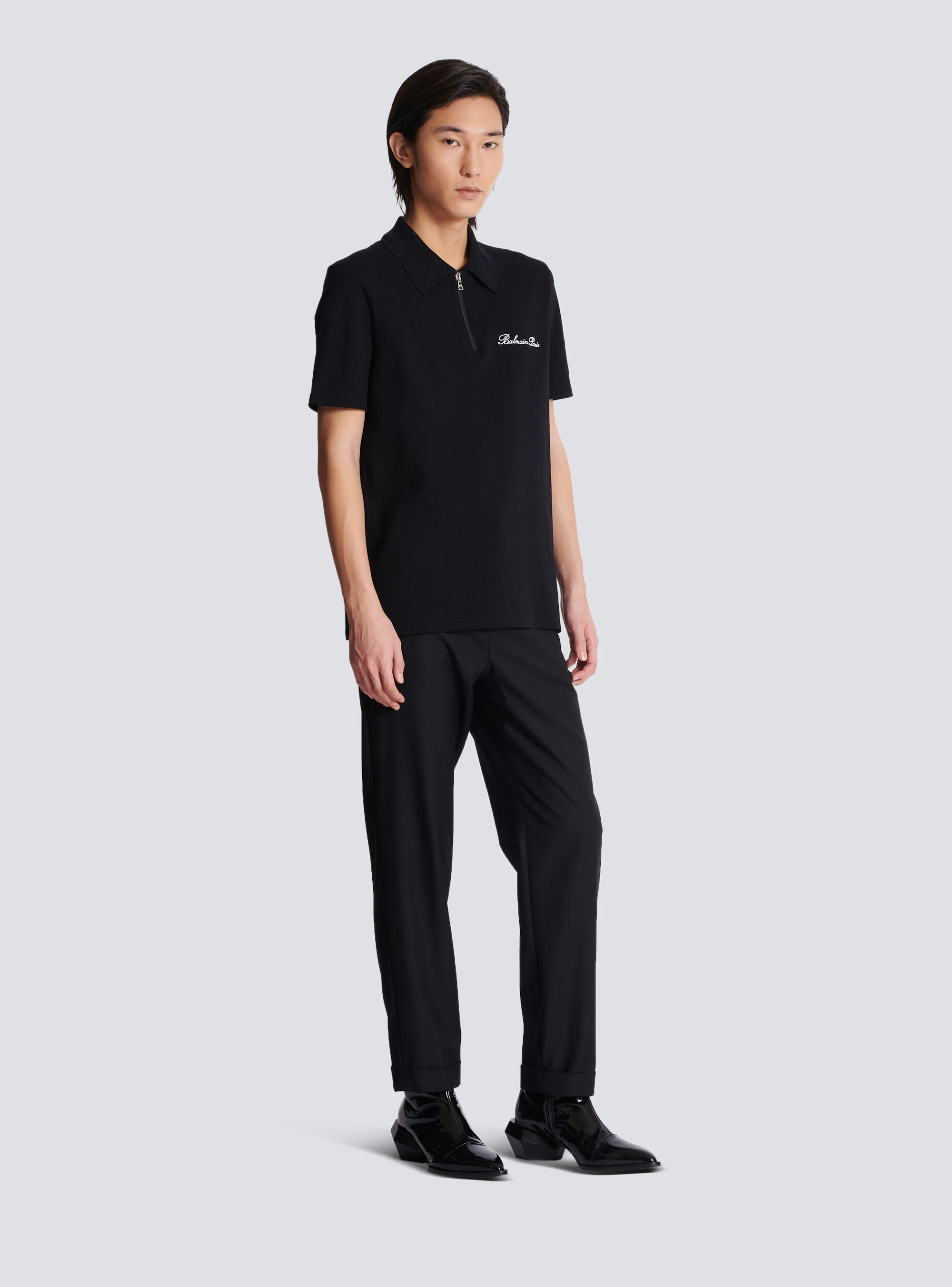 Balmain Signature Black Cotton T-shirt In Black