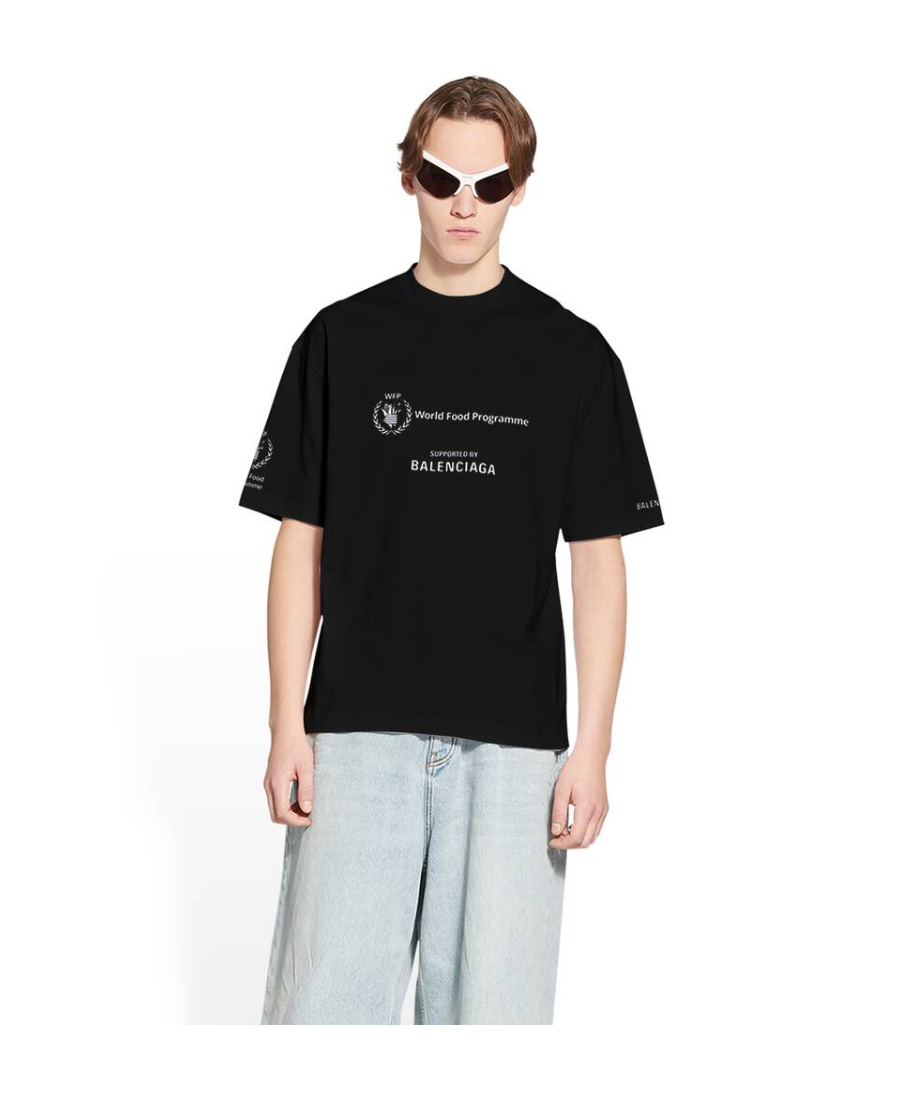 Balenciaga Men's Wfp T-shirt Medium Fit   In Black