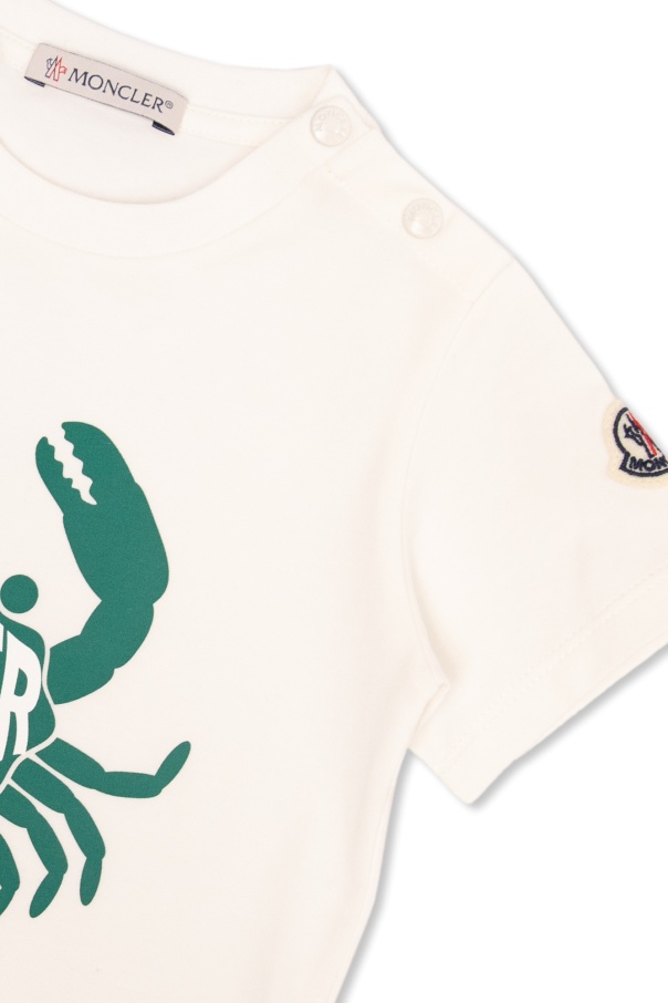 Moncler Enfant Crab Printed Crewneck T-shirt In Neutral