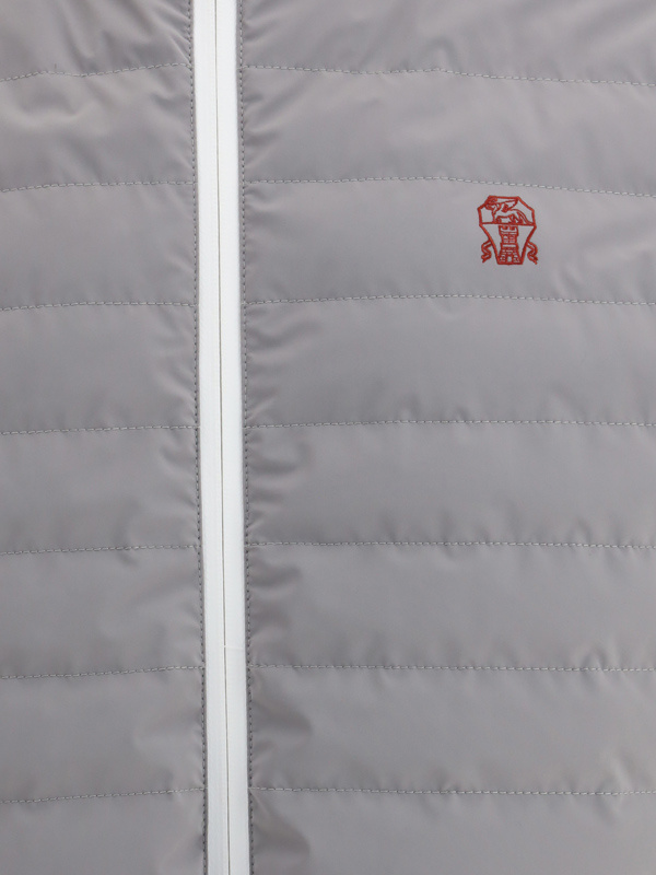 Brunello Cucinelli Quilted Zipped Gilet In Gray