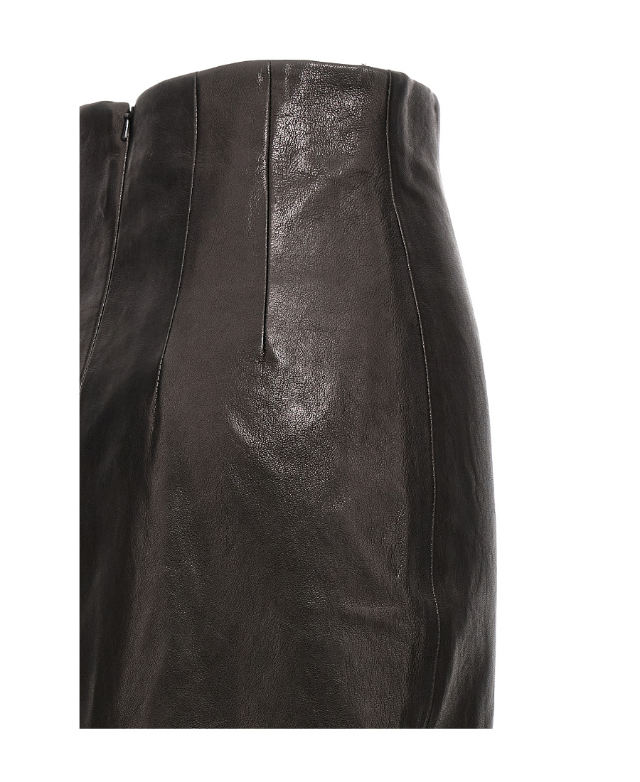 Khaite Black 'the Loxley' Leather Maxi Skirt In Black