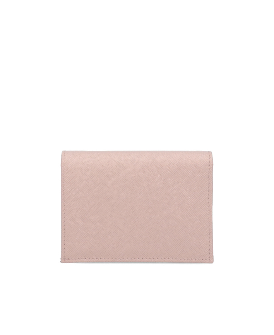 Prada Logo-plaque Small Wallet In Nude