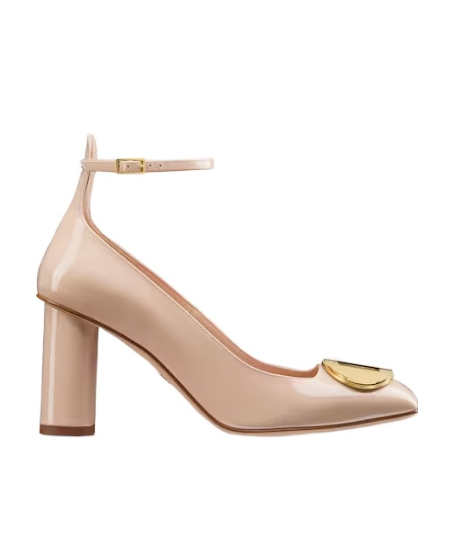 Dior Cd Logo Clasp High Heels In Nude