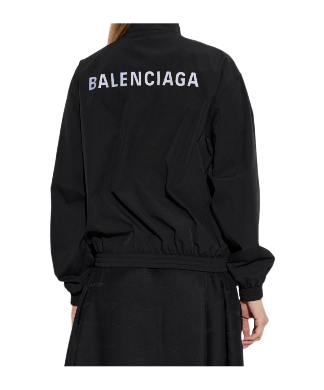 Balenciaga Logo-embroidered Elastic-cuffed Jacket In Black