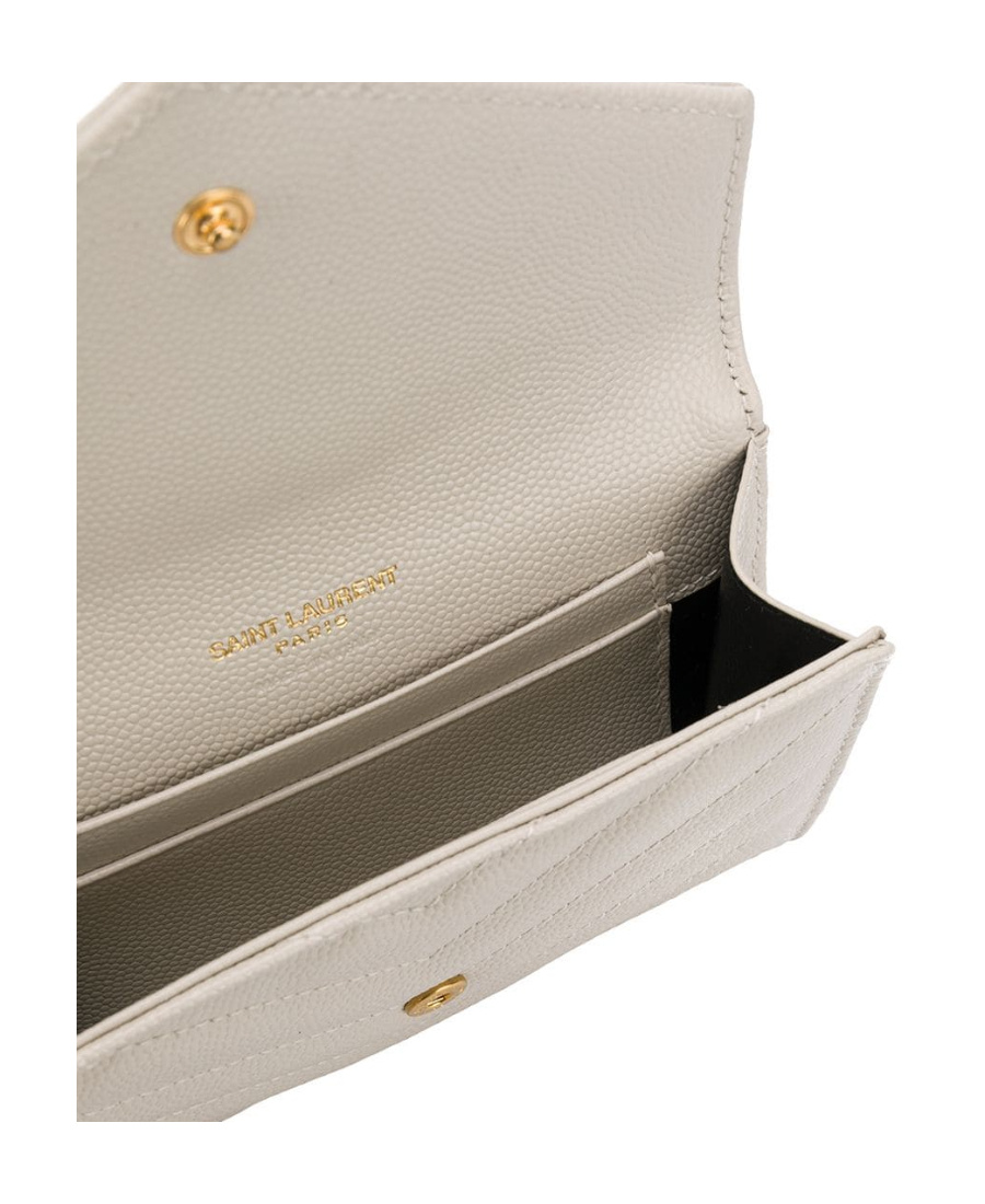 Saint Laurent Small Monogram Envelope Wallet In White