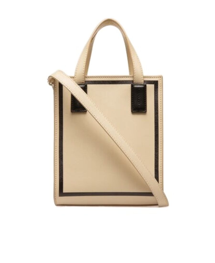 Bally Leather Bag With Printed Logo In Nude