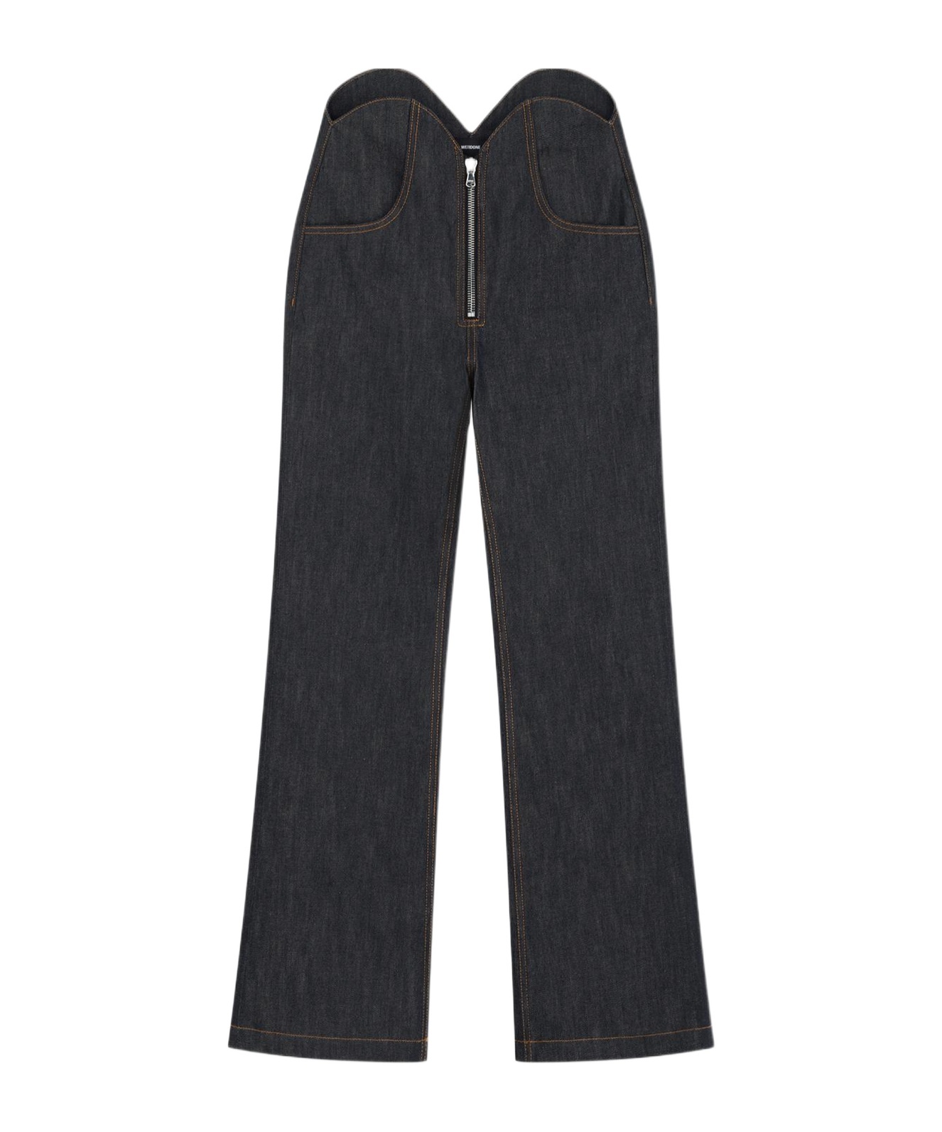 We11 Done Uneven Thigh-rise Wide-leg Jeans In Blue