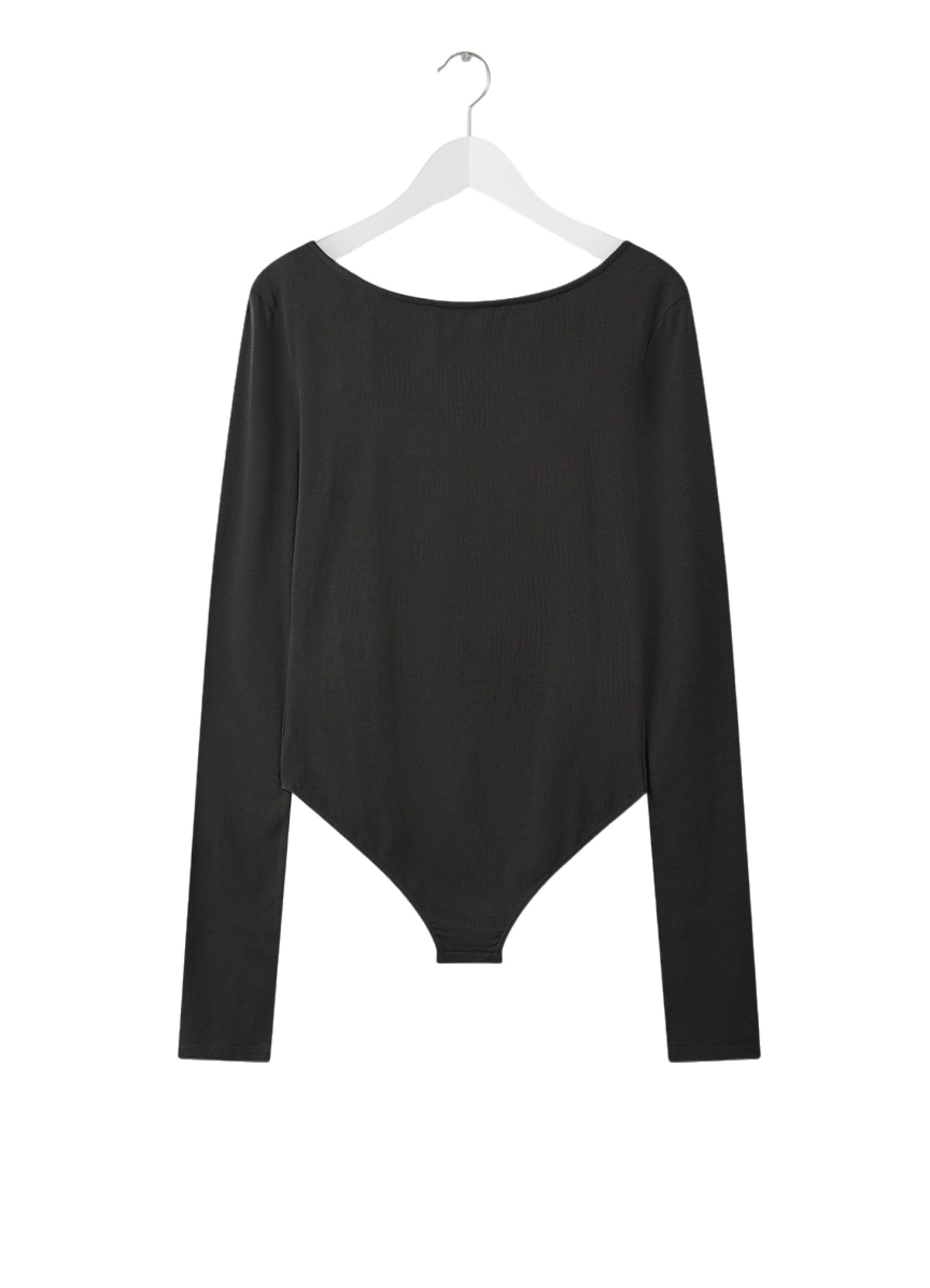 Lemaire Long-sleeve Cotton Bodysuit In Gray