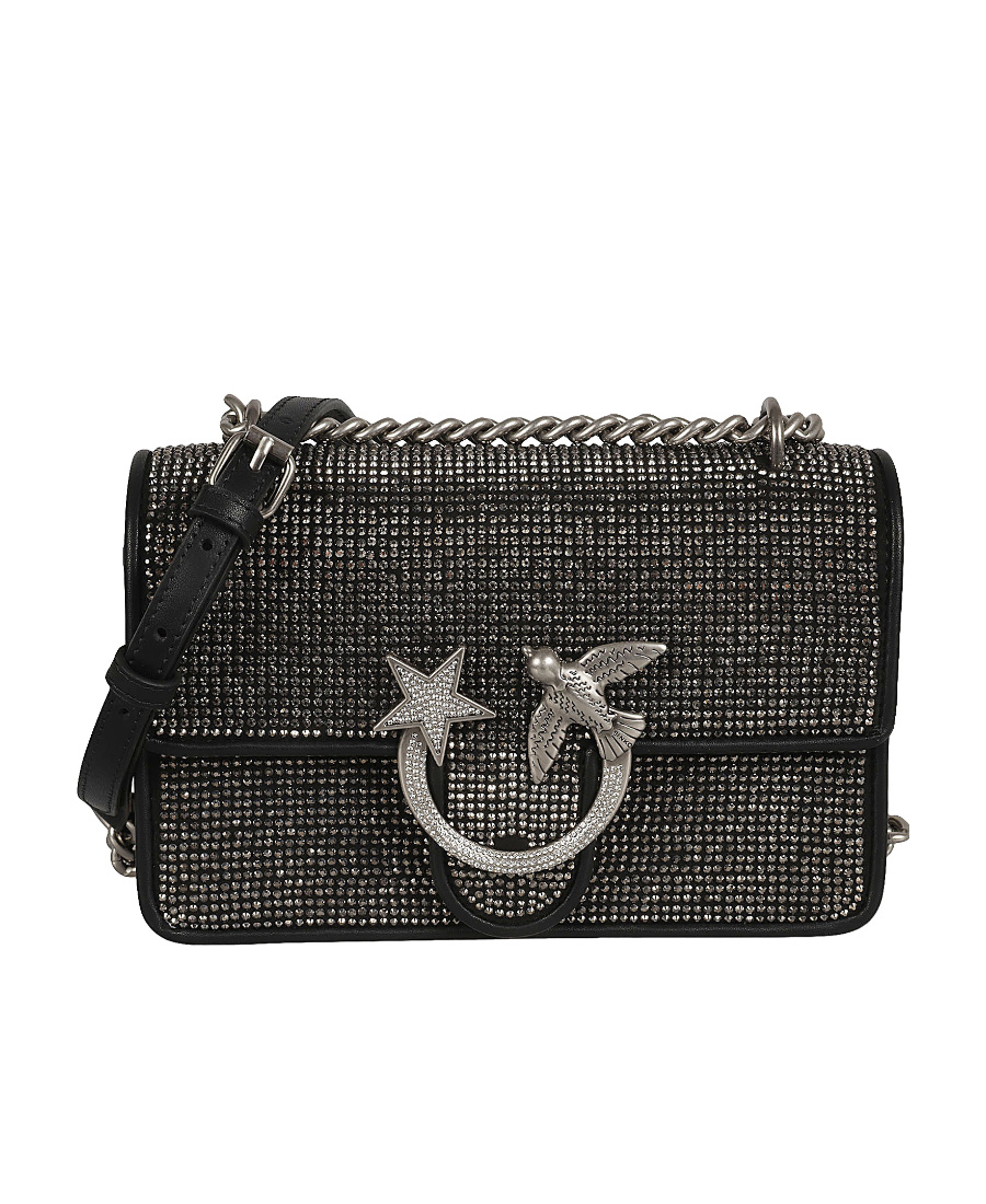 Pinko Logo Shoulder Bag In Black