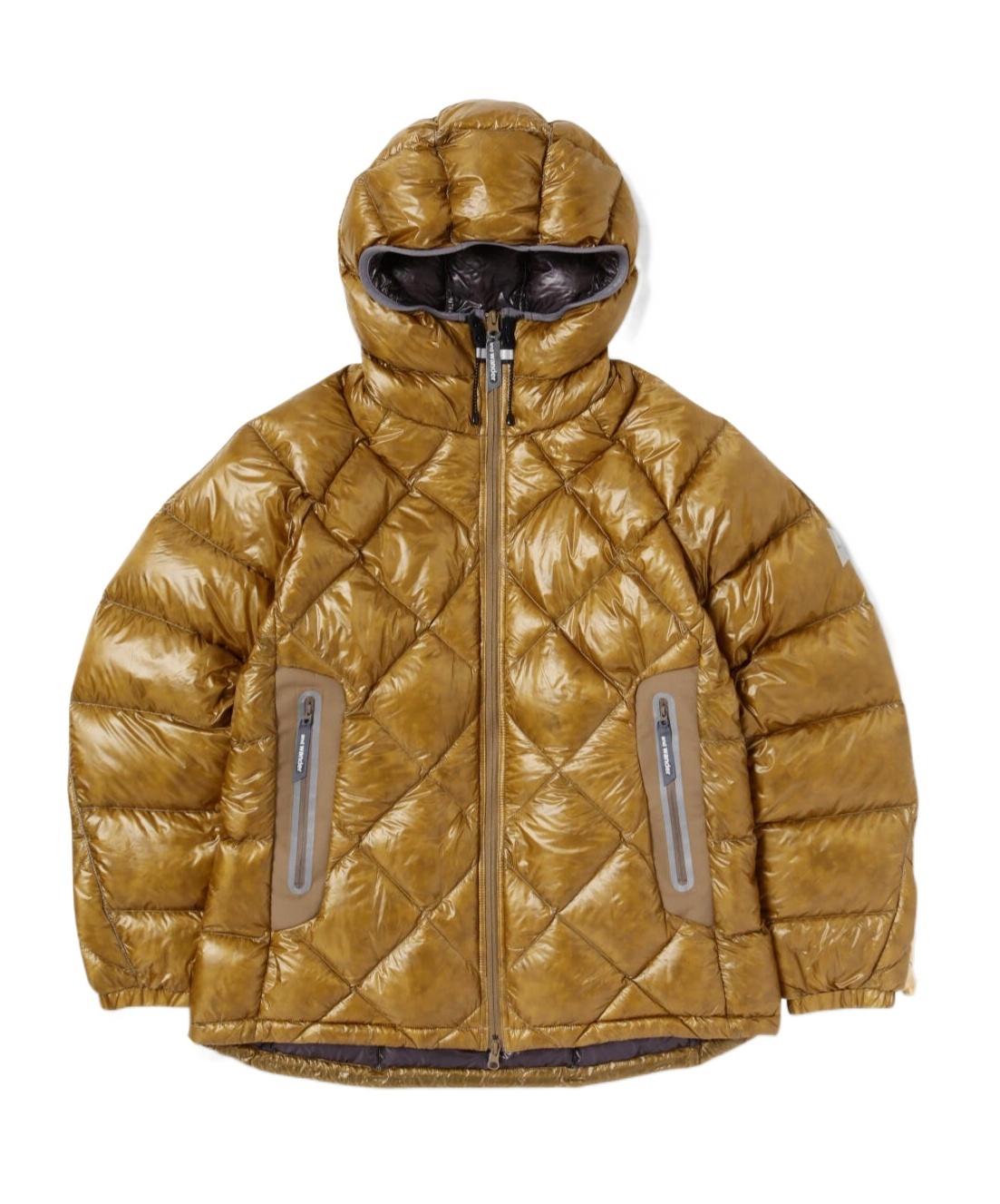 And Wander Brown Diamond Stitch Down Jacket In Brown