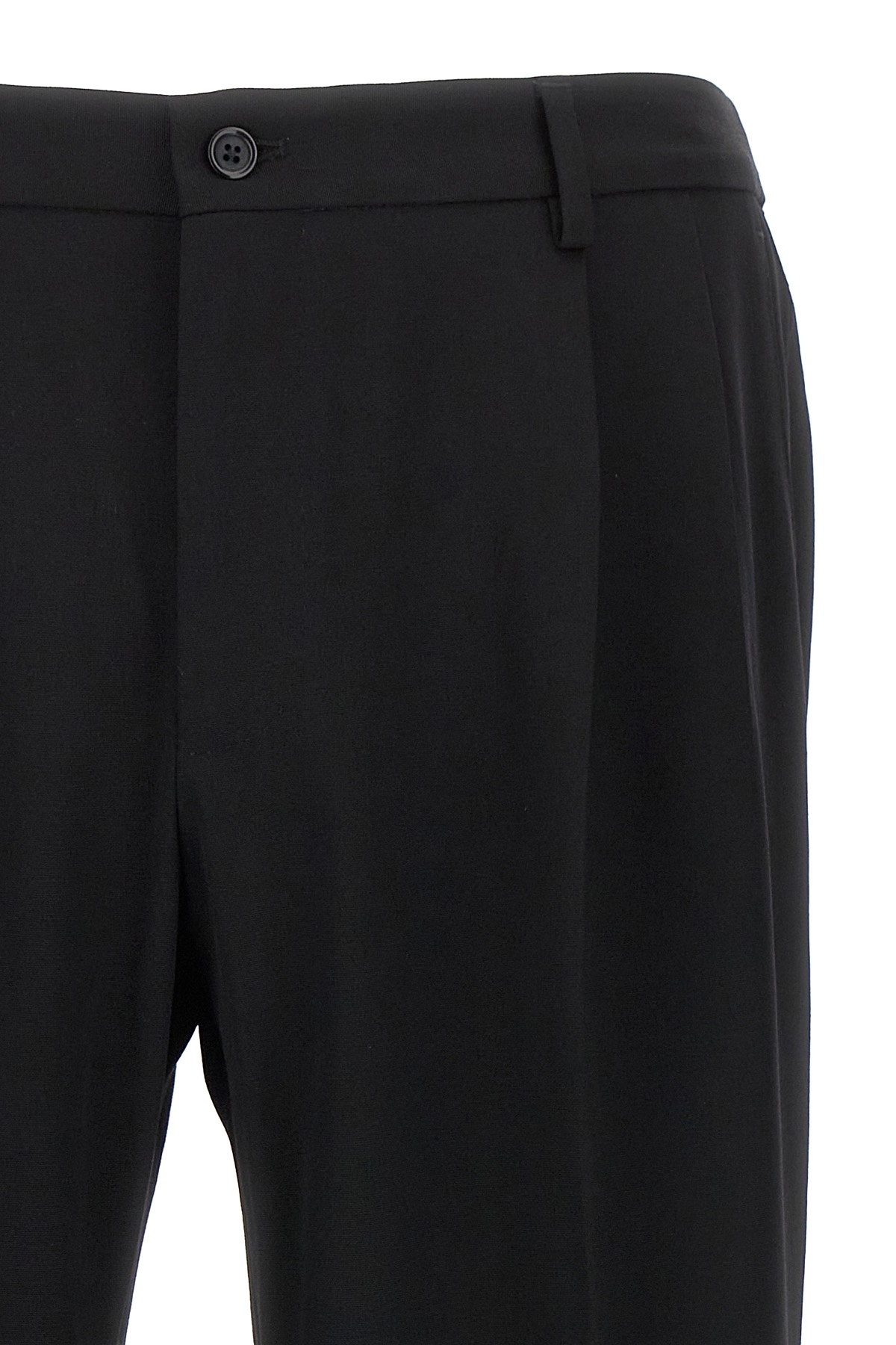 Dolce & Gabbana Stretch-wool Tailored Trousers In Black