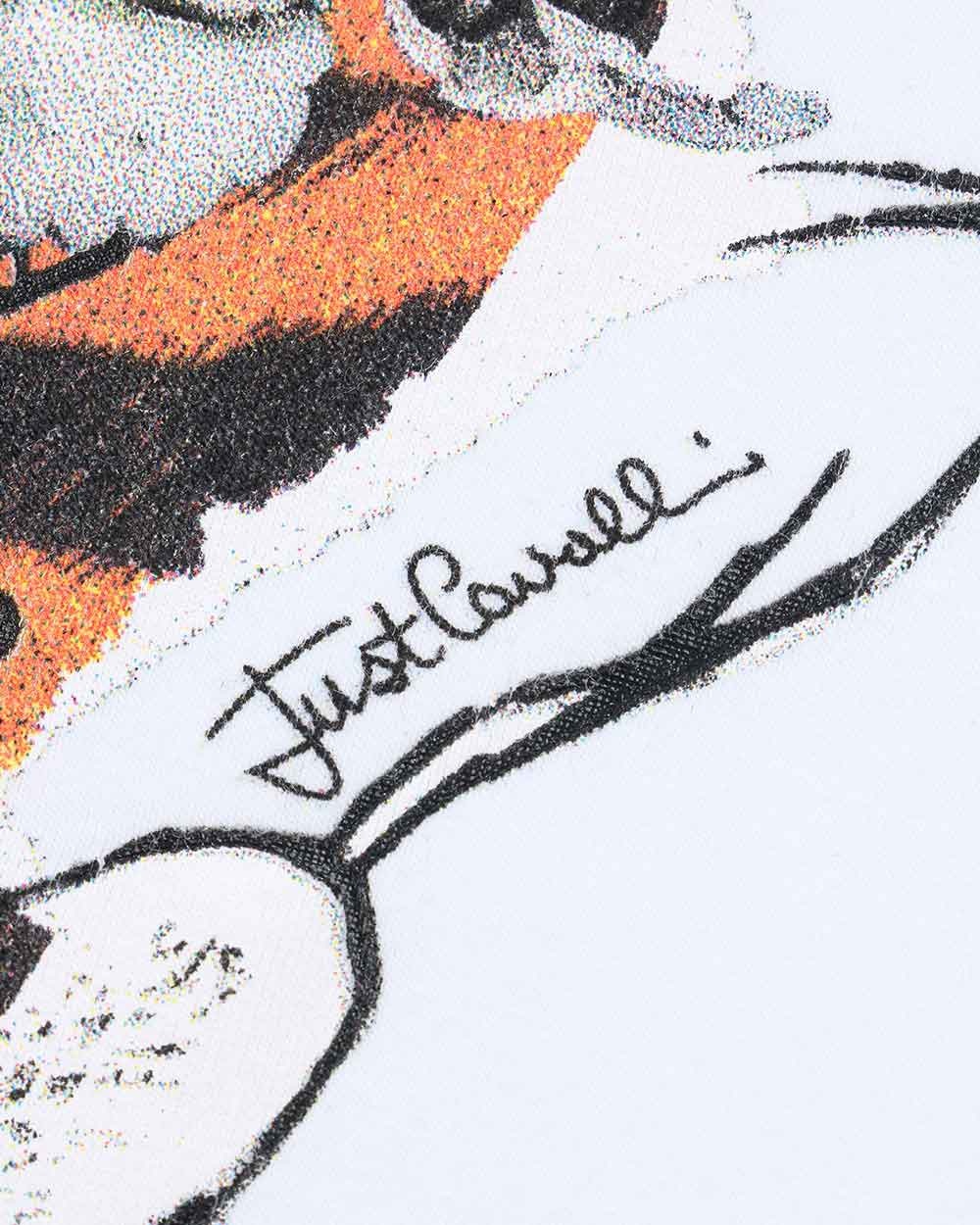 Just Cavalli Round-necked Logo T-shirt In White
