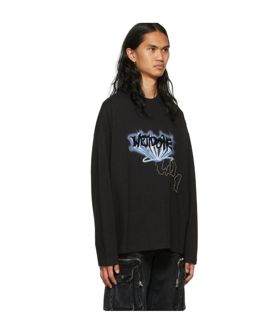 We11 Done Logo Details Long-sleeved T-shirt In Black