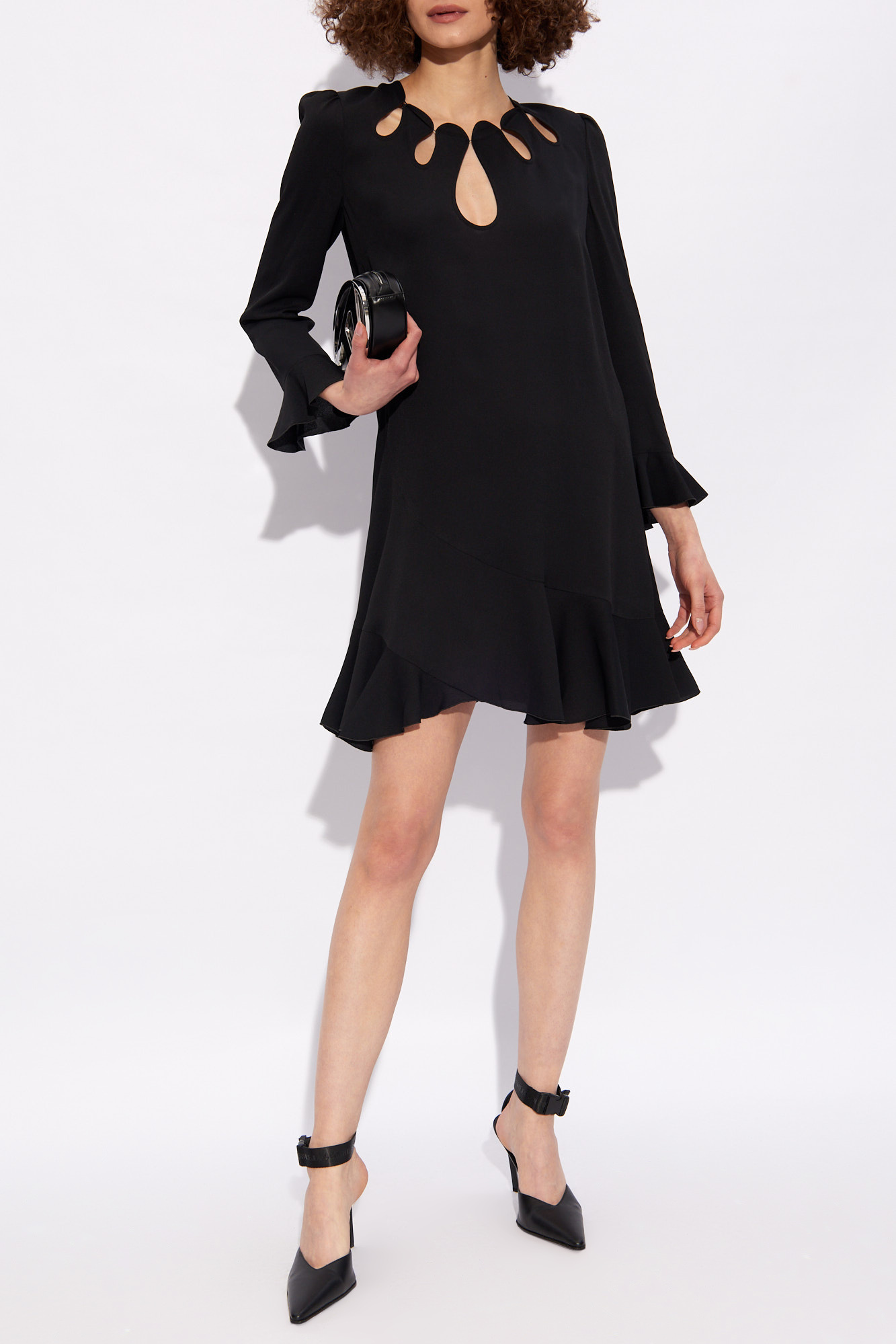 Dsquared2 Cut Out-detail Long-sleeve Minidress In Black