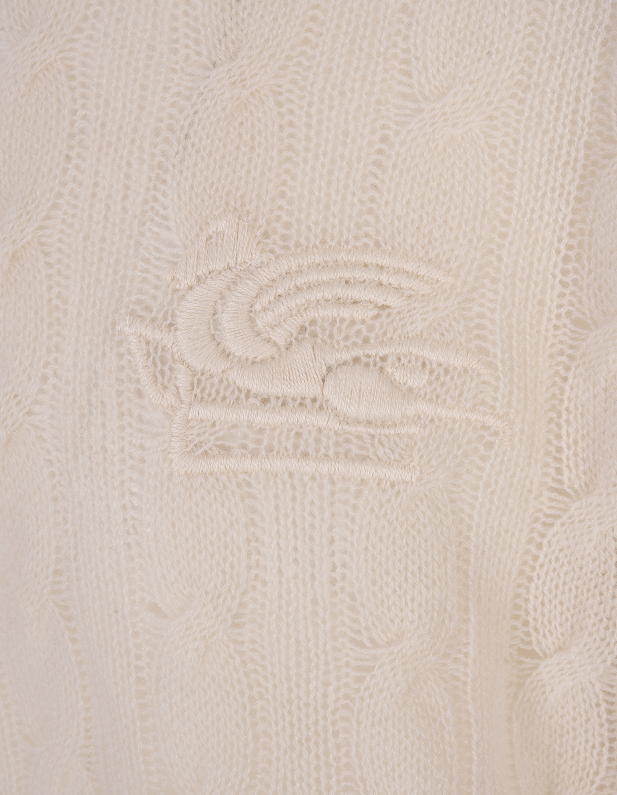 ETRO ETRO LOGO EMBROIDERED CABLE-KNITTED CREWNECK JUMPER