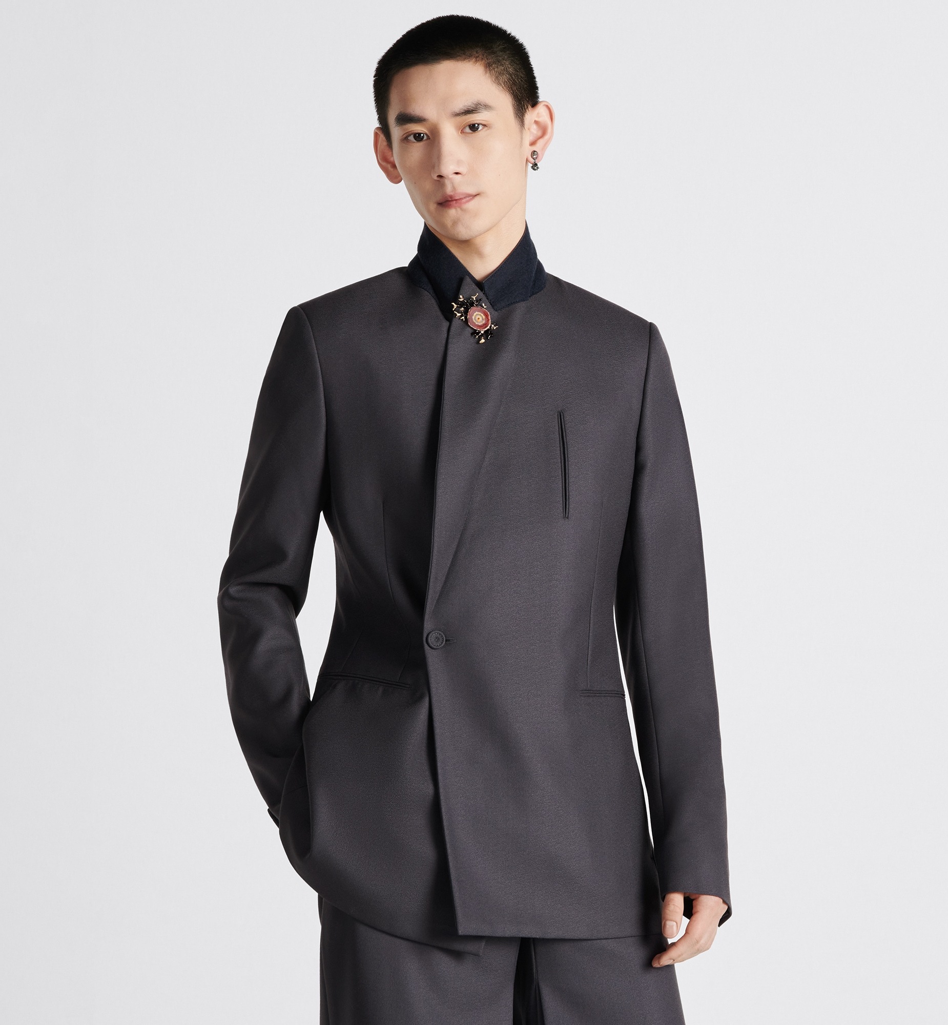 Dior Single-breasted Lapel Suit Jacket In Black