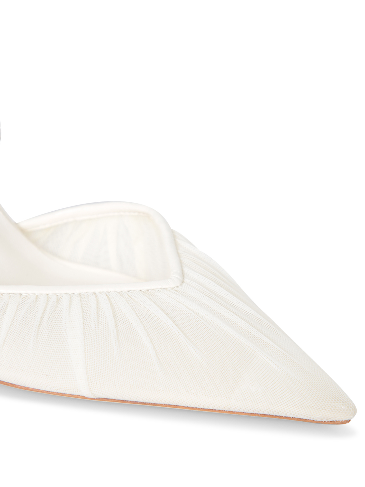 Jimmy Choo Saeda Crystal Ankle Strap Pointed Toe Pump In White