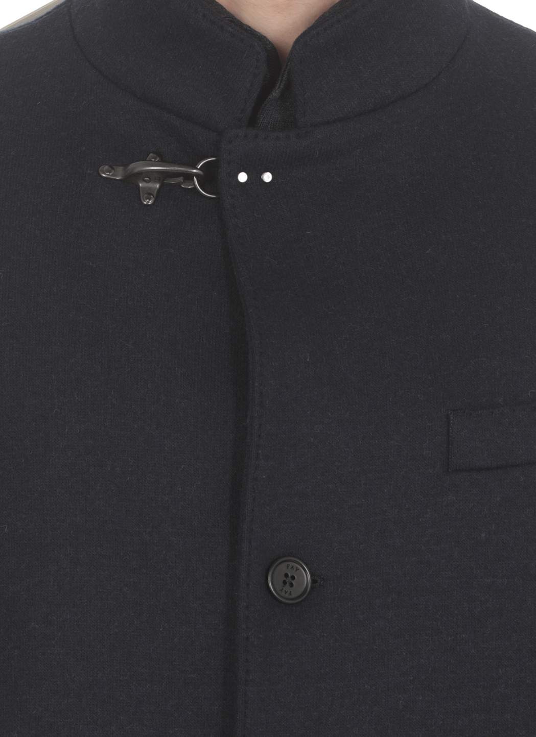Fay Wool Single-breasted Coat In Black