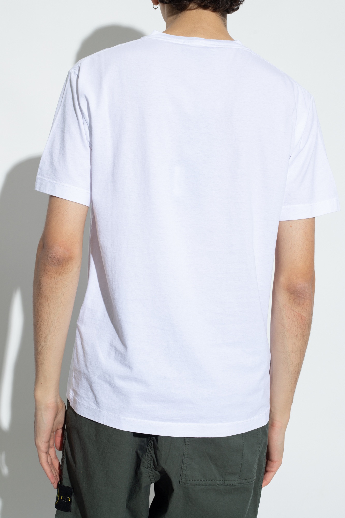 Stone Island Compass-print Cotton T-shirt In White