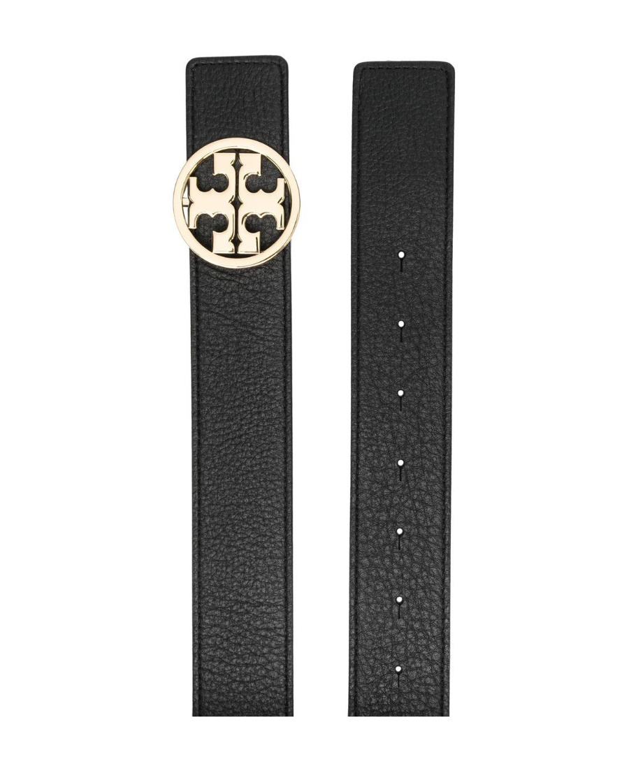 TORY BURCH LOGO-BUCKLE LEATHER BELT