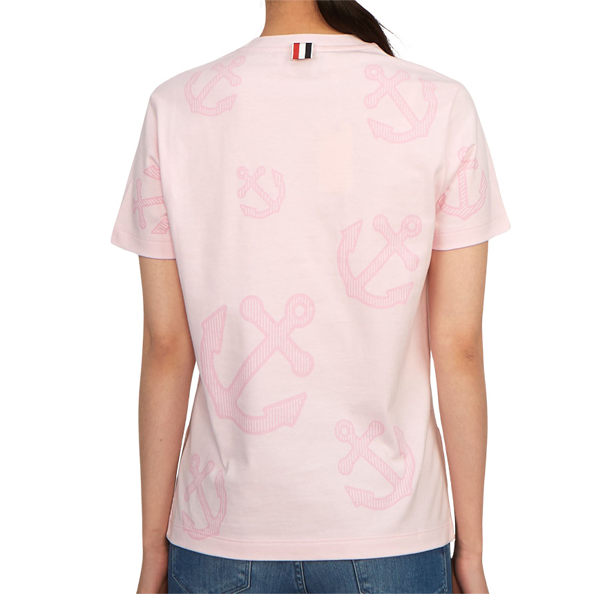Thom Browne Anchor-print T-shirt In Pink