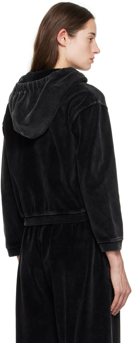 Alexander Wang T Zip-up Hoodie In Black