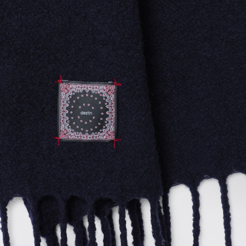 Destin Surl Fringed Scarf In Black