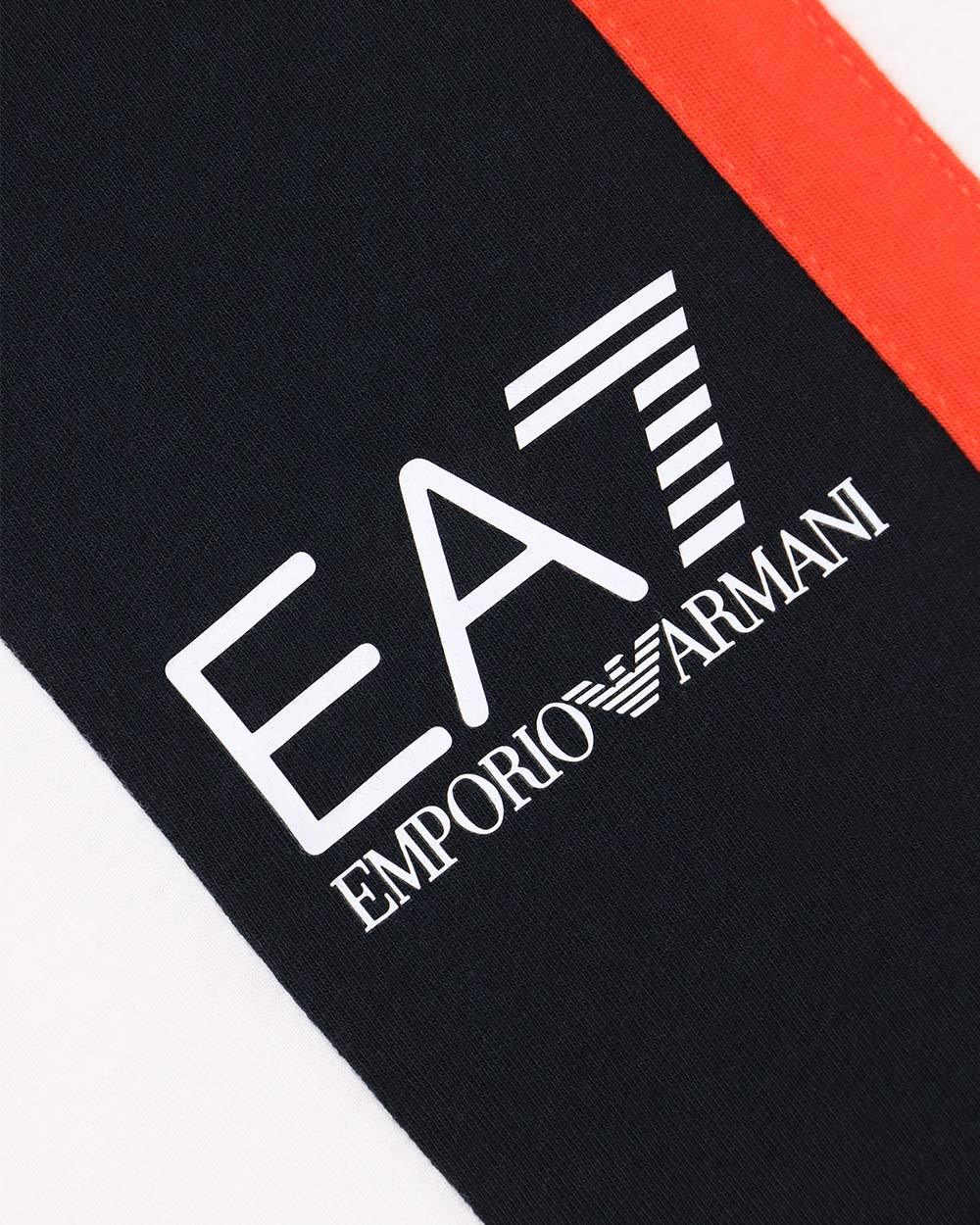 EA7 LOGO PRINTED T-SHIRT WITH ROUND NECK