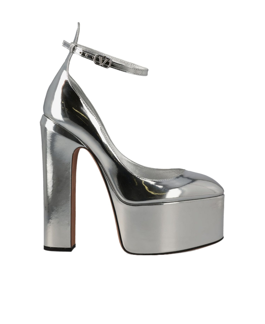 Valentino 155mm Tango Patent Leather Pumps In Gray