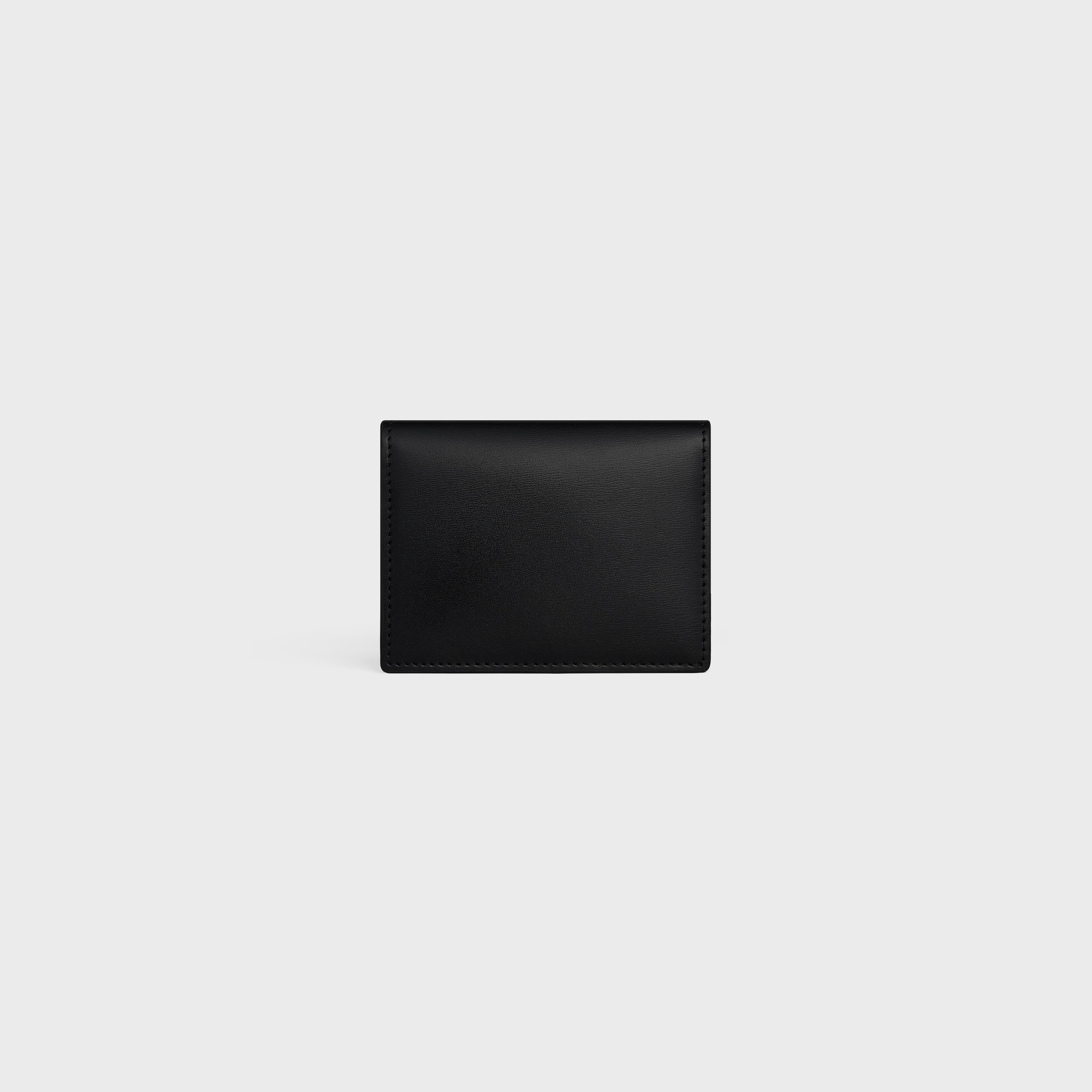 Celine Bi-fold Card Holder In Shiny Calfskin In Black