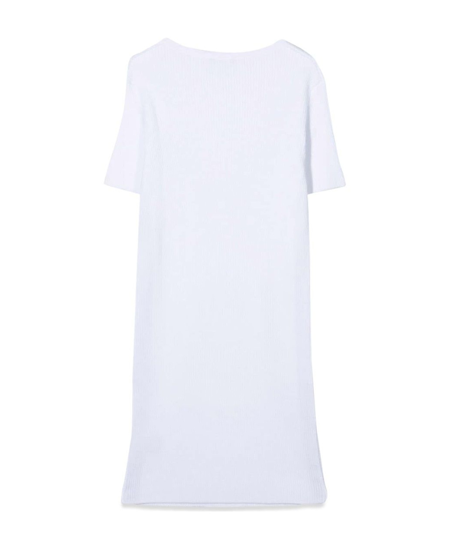 Shop Balmain Kids Signature Logo Dress In White