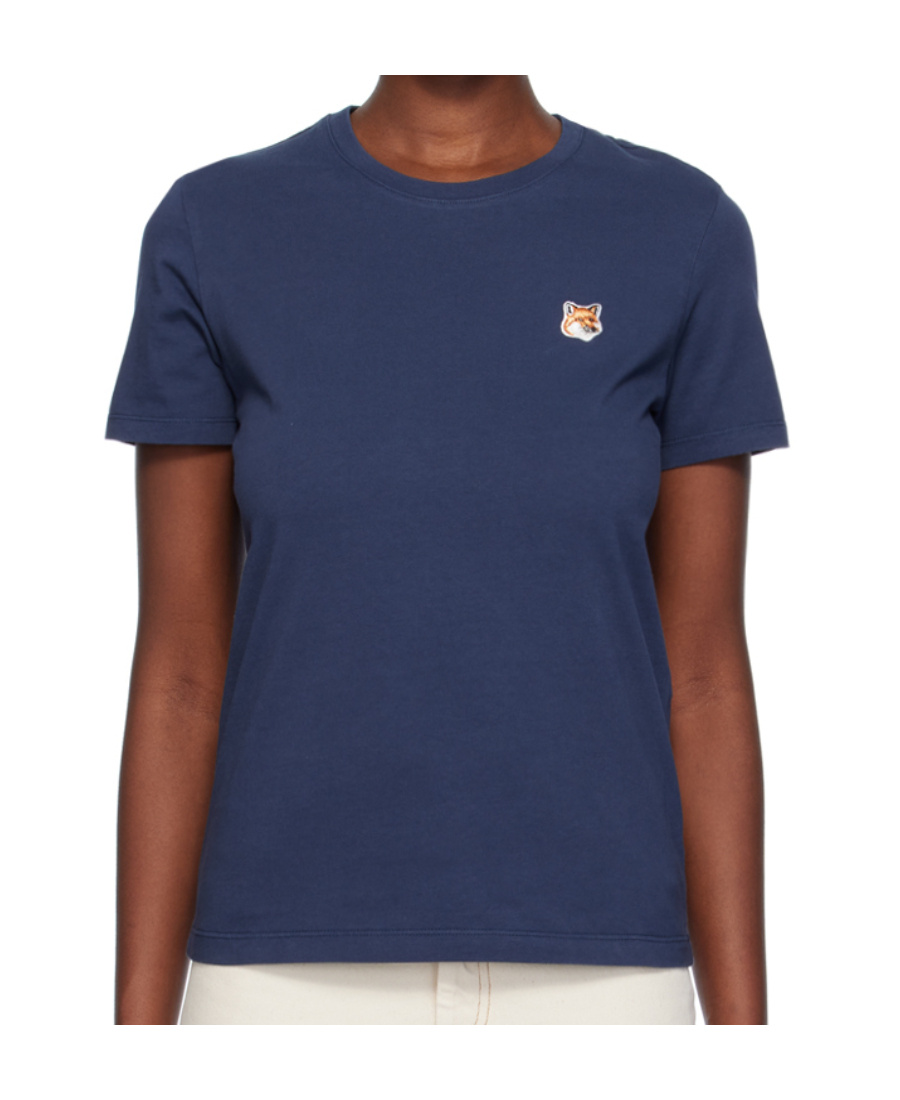 Maison Kitsuné Navy Fox Head T-shirt In Blue