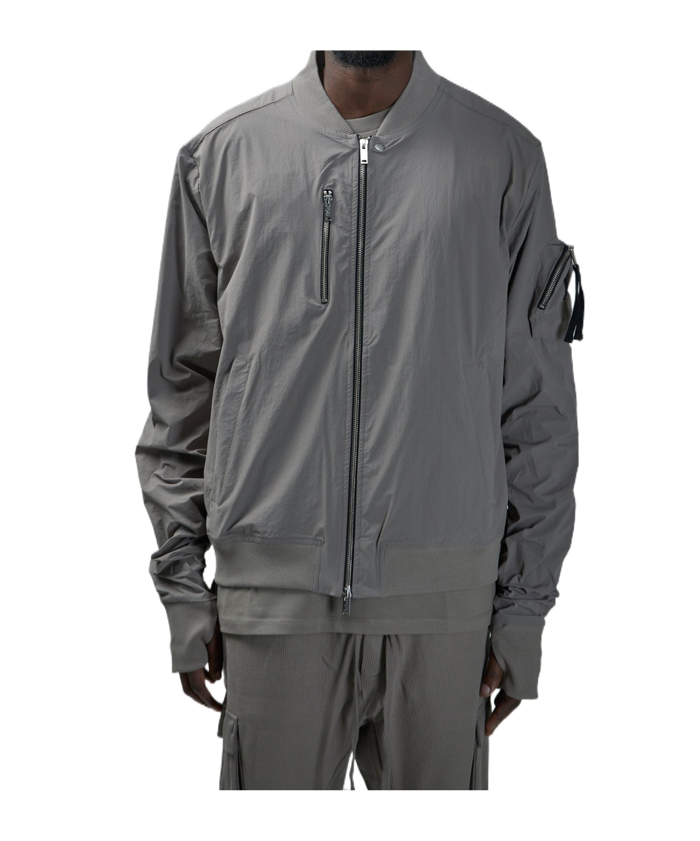 Thom Krom Ripstop Bomber Jacket In Gray
